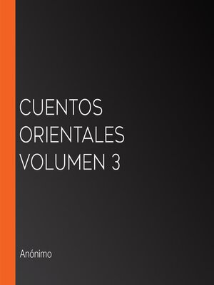 cover image of Cuentos Orientales Volumen 3*